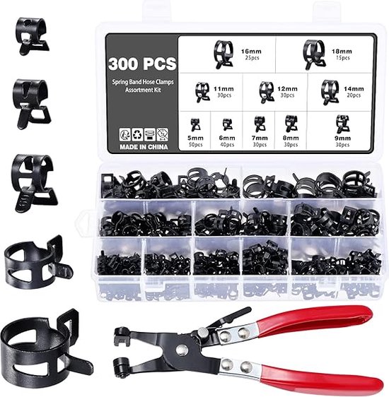 slangklemmen, roestvrij staal, voor professionele toepassingen, voor aanzuigslang, afvoerslang, luchtafvoerslang, van Merkloos