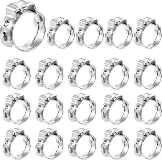 Slangklemmen RVS - Oorklemmen Persklemmen - Slangen Bevestigen - Roestvrij Staal - 11.3-13.8 mm van Merkloos