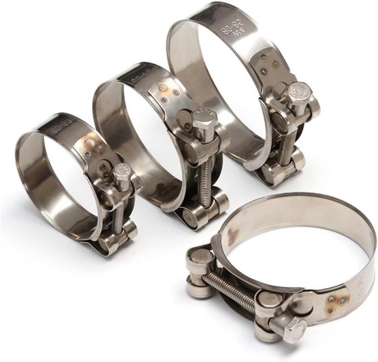 Slangklemmen RVS - Pijpklemmen Brandstofslang - Lekkage Voorkomen - Verstelbare Grip - 23-25mm - Zilver
