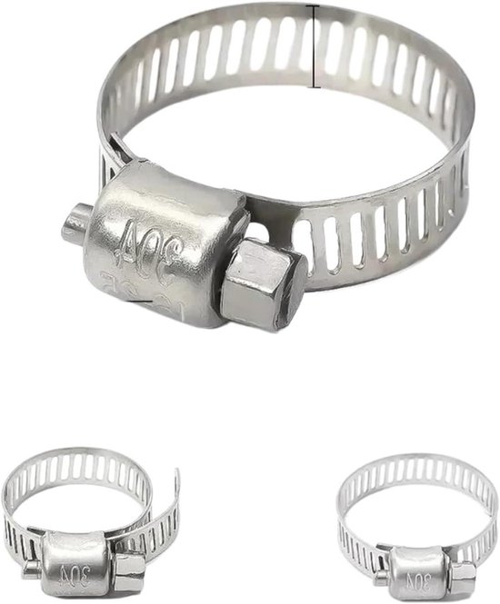 Slangklemmen RVS - Pijpklemmen Leidingklem - Slangen Bevestigen - 304 Roestvrij Staal - 16-25mm - Zilver