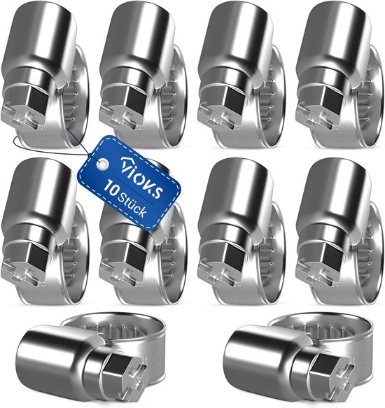 Slangklemmen Set - 8-12 mm Buisdiameter, Universaal voor Benzine, Zwembad & Waterslangen van Merkloos