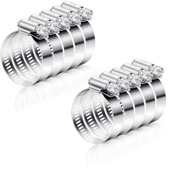 Slangklemmen Set - Roestvrij staal - Verstelbare klemmen - 27-51 mm - Ideaal voor tuinen - Geschikt voor waterleidingen - 10 stuks