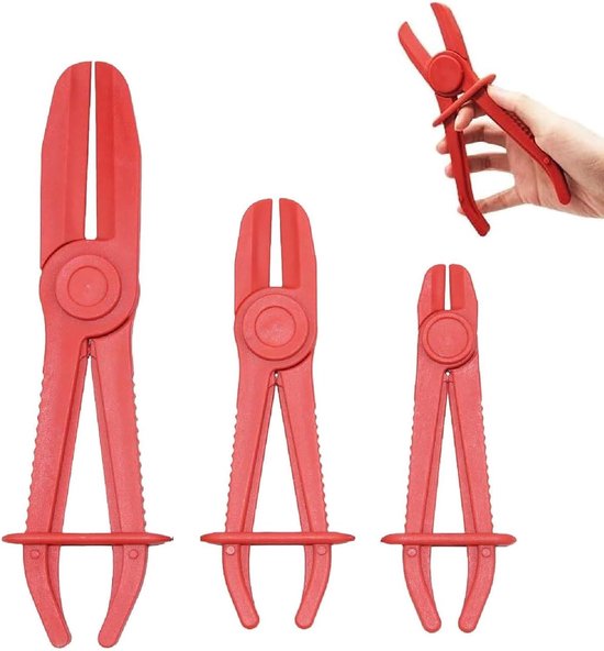 Slangklemtang set van 3 stuks - 155 mm, 185 mm, 255 mm - voor koelslangen, remmen, benzineleidingen van Merkloos