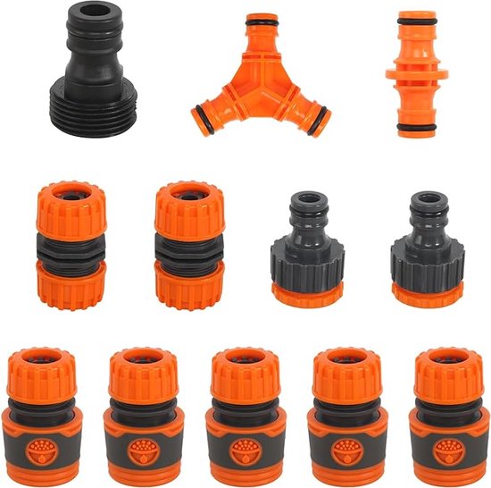 slangkoppeling set / Verdeler Slangkoppeling - HOOGWAARDIGE MATERIALEN - Tuinslangverbindingsstukken, 12 Pieces van ToolBuddy