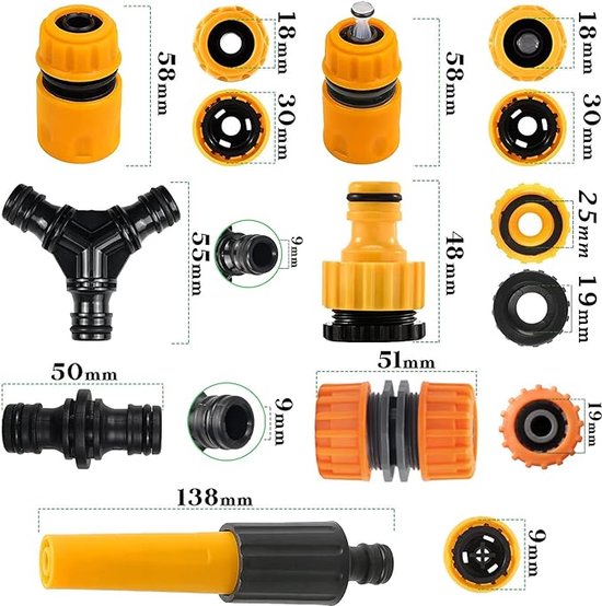 slangkoppeling set / Verdeler Slangkoppeling - HOOGWAARDIGE MATERIALEN - Tuinslangverbindingsstukken, 17 van Gardena