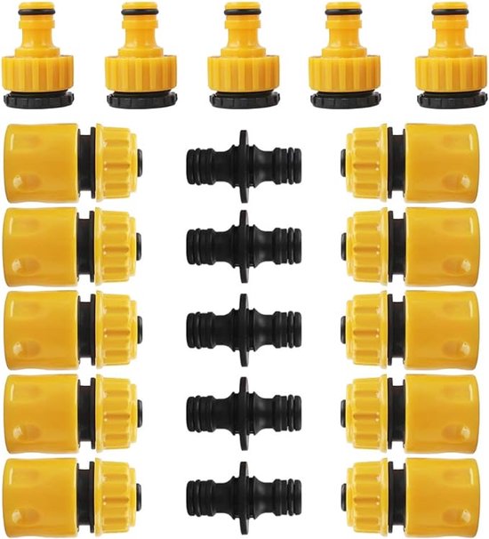 slangkoppeling set / Verdeler Slangkoppeling - HOOGWAARDIGE MATERIALEN - Tuinslangverbindingsstukken, 20 Pieces, van AQUA CONTROL