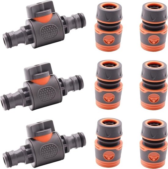 slangkoppeling set / Verdeler Slangkoppeling - HOOGWAARDIGE MATERIALEN - Tuinslangverbindingsstukken, Pack of 9 van Gardena