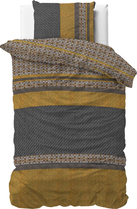 Sleeptime Altor Dekbedovertrek - 140x200/220 + 1 kussensloop 60x70 - Goud - Eenpersoons van Merkloos