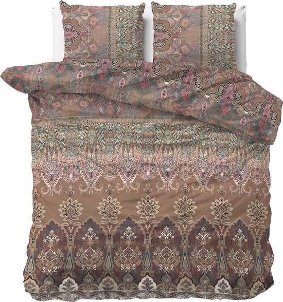 Sleeptime Berna Dekbedovertrek - 240X200/220 + 2 x kussenslopen 60x70 - Bruin van Merkloos