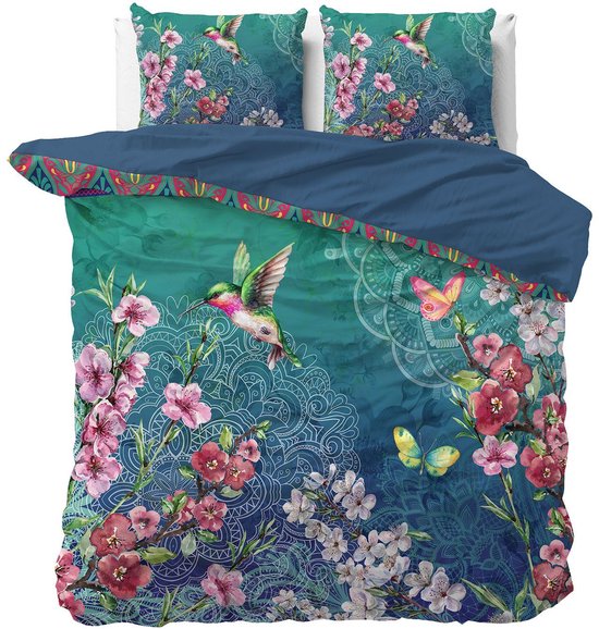 Sleeptime Brenda Dekbedovertrekset - 200x200/220 + 2 kussenslopen 60x70 - Blauw van Merkloos