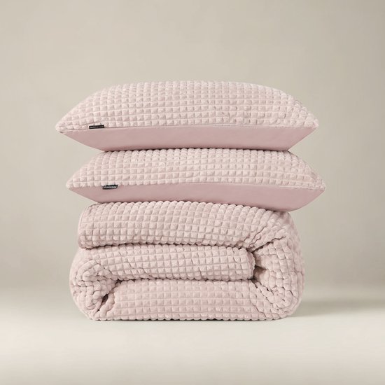 Sleeptime Check Teddy Dekbedovertrek - Lits-Jumeaux - 240X200/220 + 2 x kussenslopen 60x70 - Roze van Sleeptime