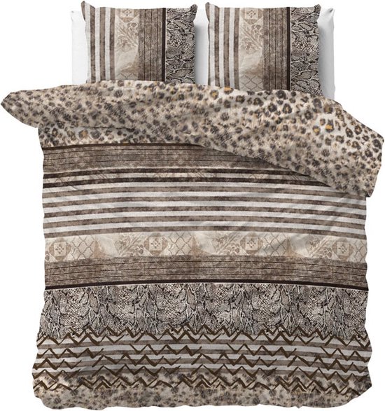 Sleeptime Cozy Panther - Dekbedovertrekset - Tweepersoons - 200x200/220 + 2 kussenslopen 60x70 - Bruin van Merkloos