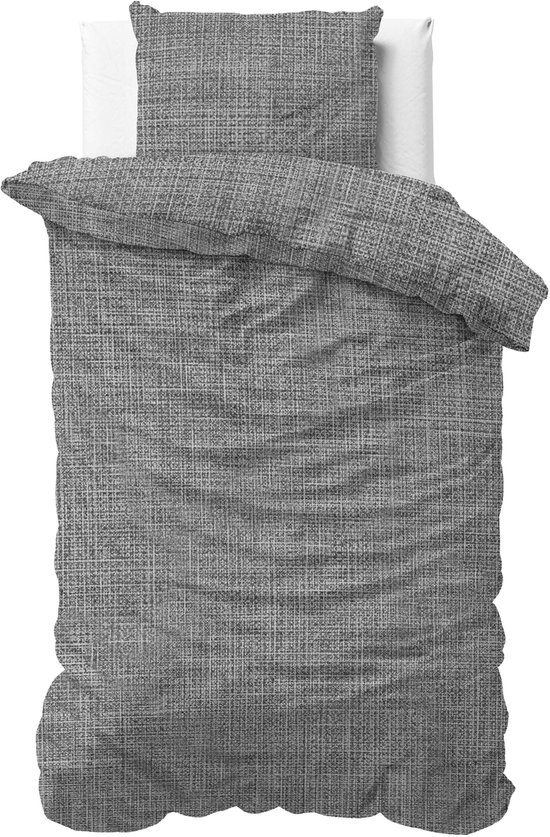 Sleeptime Dekbedovertrek Vintage - Eenpersoons - 140x220 cm - Inclusief 1 Kussensloop 60x70 cm - Antraciet
