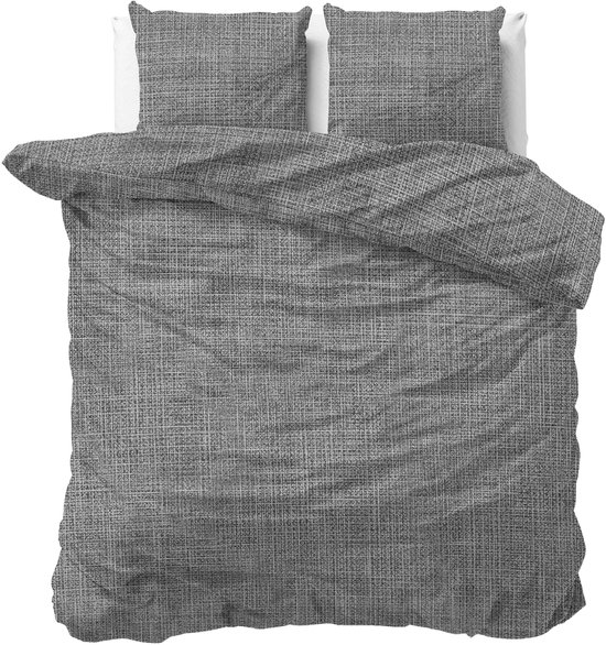 Sleeptime Dekbedovertrek Vintage - Tweepersoons - 200x220 cm - Inclusief 2 Kussenslopen 60x70 cm - Antraciet