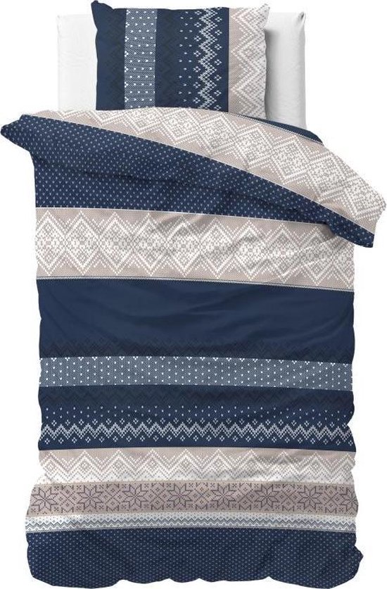 Sleeptime Elisabeth - Dekbedovertrek - Eenpersoons - 140x200/220 + 1 kussensloop 60x70 - Donker Blauw van Merkloos