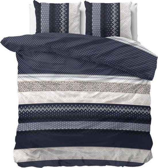 Sleeptime Elisabeth - Dekbedovertrekset - Lits-Jumeaux - 240x200/220 + 2 kussenslopen 60x70 - Donker Blauw van Merkloos