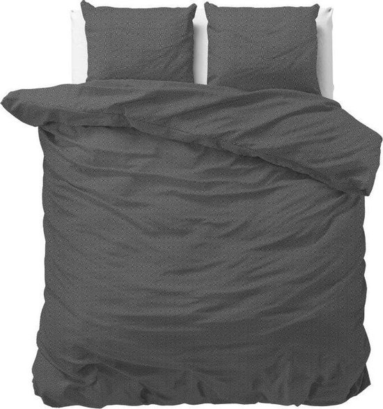 Sleeptime Jason - Dekbedovertrekset - Lits-Jumeaux - 240x200/220 + 2 kussenslopen 60x70 - Antraciet van Sleeptime
