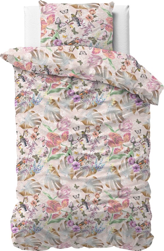 Sleeptime Sierra Dekbedovertrek - 140X200/220 + 1 x kussensloop 60x70 - Roze van Merkloos