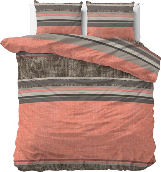 Sleeptime Sonta Dekbedovertrek - 240x200/220 + 2 kussenslopen 60x70 - Oranje - Lits-Jumeaux van Merkloos