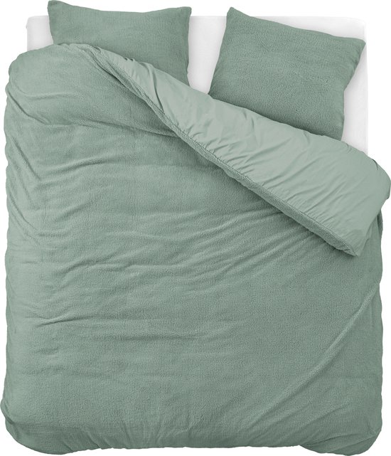 Sleeptime Teddy Dekbedovertrek - 200x200/220 + 2 kussenslopen 60x70 - Donker Groen - Tweepersoons van Merkloos