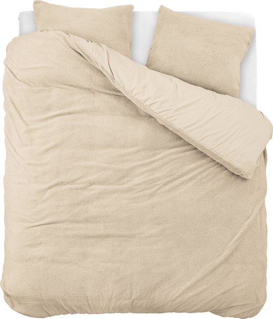 Sleeptime Teddy Dekbedovertrek - 200x200/220 + 2 kussenslopen 60x70 - Taupe - Tweepersoons van Sleeptime