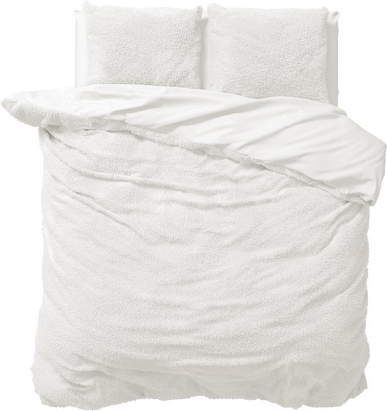 Sleeptime Teddy Dekbedovertrek - 240x200/220 + 2 kussenslopen 60x70 - Wit - Lits-Jumeaux van Sleeptime