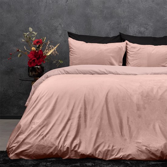 Sleeptime Velvet Touch - Dekbedovertrek - Eenpersoons - 140x200/220 + 1 kussensloop 60x70 - Roze van Sleeptime
