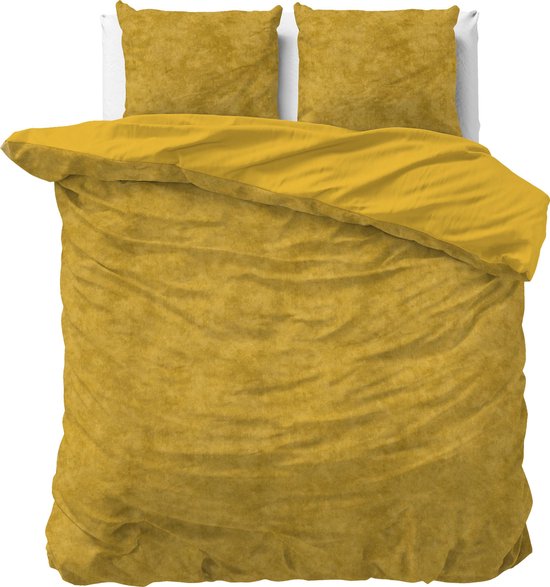 Sleeptime Velvet Touch - Dekbedovertrekset - Lits-Jumeaux - 240x200/220 + 2 kussenslopen 60x70 - Goud van Sleeptime