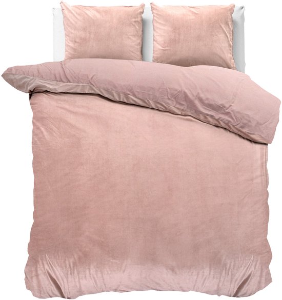 Sleeptime Velvet Touch - Dekbedovertrekset - Lits-Jumeaux - 240x200/220 + 2 kussenslopen 60x70 - Roze van Sleeptime