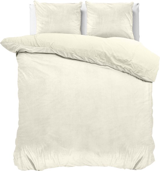 Sleeptime Velvet Touch - Dekbedovertrekset - Tweepersoons - 200x200/220 + 2 kussenslopen 60x70 - Creme van Merkloos