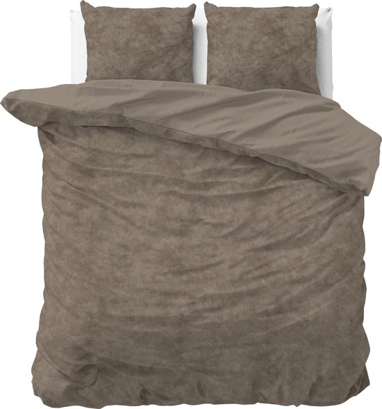 Sleeptime Velvet Touch - Dekbedovertrekset - Tweepersoons - 200x200/220 + 2 kussenslopen 60x70 - Taupe