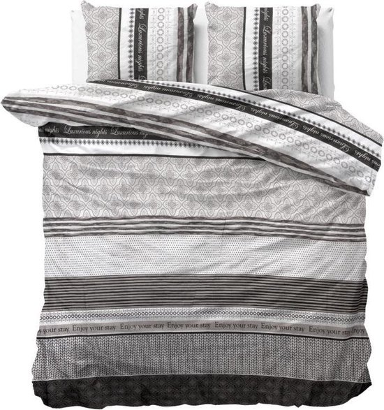 Sleeptime Your Stay - Dekbedovertrekset - Lits-Jumeaux - 240x200/220 + 2 kussenslopen 60x70 - Grijs van Sleeptime