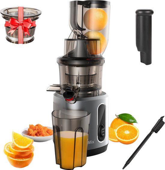 Slowjuicer - Fruit en Groente - 500ML - 200W - Koude Pers Juicer - Zwart - Met extra ijsfilter accessoires om ijs te maken van SLO