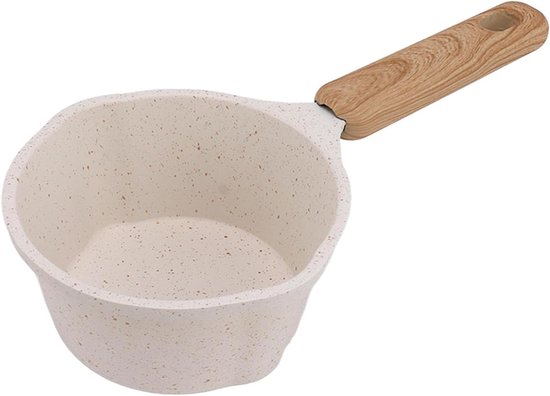 Small Pan Non-Stick Coating, Small White Saucepan Milk Pot With Flat Bottom Multifunctional Cooking Pot For Frying