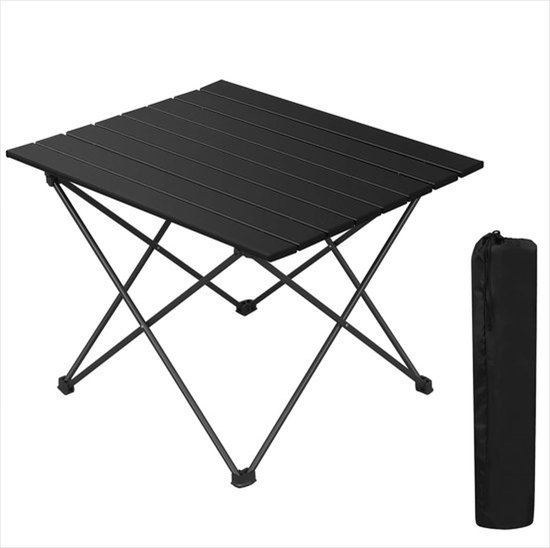 SMH LINE® Campingtafel Inklapbaar - Kampeertafel Opvouwbaar - Lichtgewicht Aluminium - 40x35x30cm - Zwart