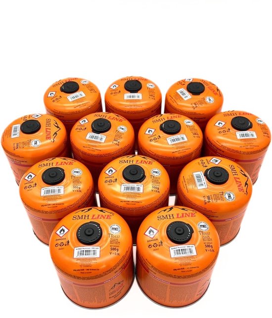 SMH LINE® Gascartridge - 12x 500g - Gascartouche - EN417 Schroefventiel - Easy Clic cartouche van SMH LINE®