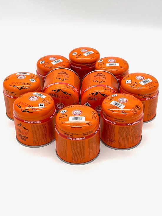 SMH LINE® Gaspatroon 190g - Prikcartouche - 10x - Incl. Gasbloksysteem van SMH LINE®