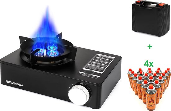 SMH LINE® Luxe Camping kooktoestel - 3500W - Incl. 4x Gasflessen en koffer - Kooktoestel op Gas van SMH LINE®