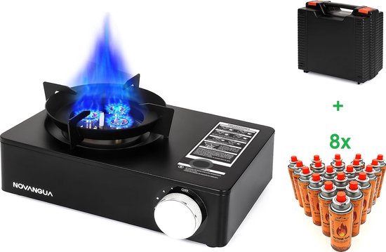 SMH LINE® Luxe Camping kooktoestel - 3500W - Incl. 8x Gasflessen en koffer - Kooktoestel op Gas van SMH LINE®