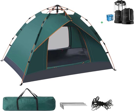 SMH LINE® Pop Up Tent - Camping Tent - 2 Personen - Kampeertent - Incl. Tent lamp en Draagtas - Waterdicht - Groen van SMH LINE®