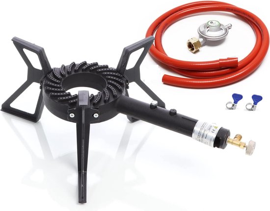 SMH LINE® Professioneel Wokbrander - Kookbrander - 40x30x19cm - 8 KW - Krukkoker - Incl, drukregelaar - 3 Voets van SMH LINE®