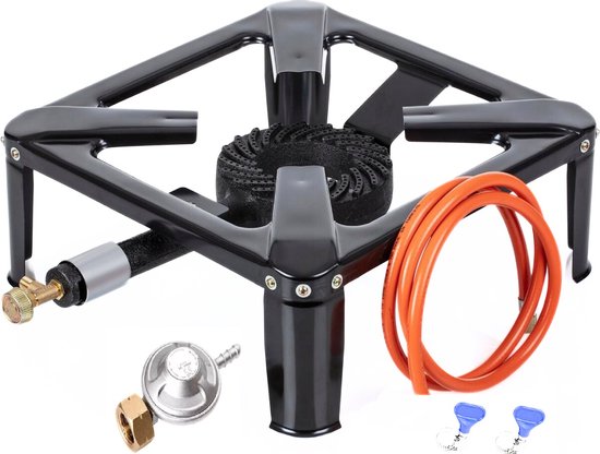 SMH LINE® Wokbrander - Kooktoestel - 40x40cm - 7,5 KW - Krukkoker - Incl, drukregelaar van Merkloos