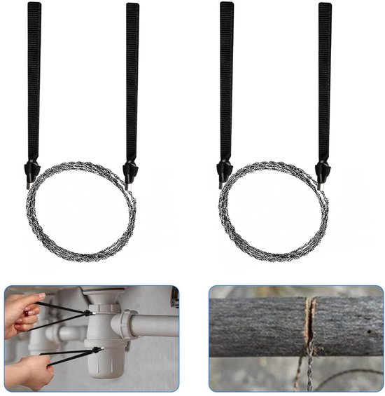 SMOAKEZ- Draadzaag 60 cm - Roestvrij Stalen Touwzaag - Handzaag voor Hout - Noodzaag voor Camping - Ergonomisch Ontwerp - Duurzaam en Sterk - Zaag