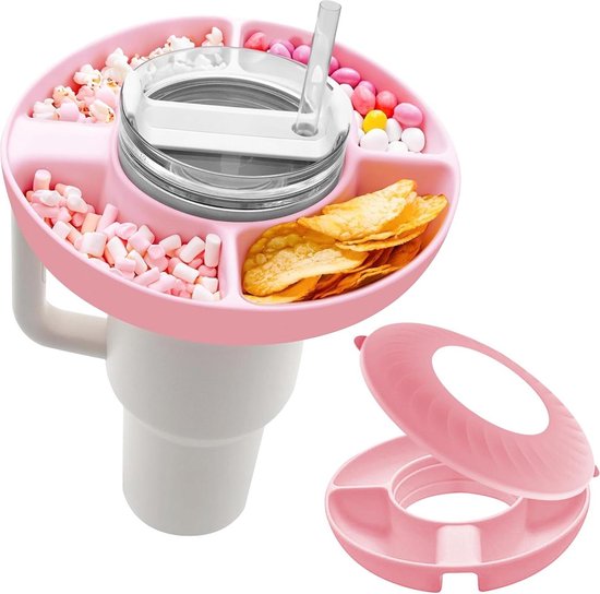 Snackborden met deksel - 102 ml - snackschaal - 100 ml - siliconen snacktablet - 4 vakken - noten levensmiddelen - cupaccessoires van CINEMAXL