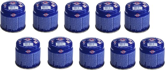 SnelShoppen - 10 x Universele 190 g Butaan Gascartridge voor Camping, Solderen, Gasbranders, Campinglampen, Blauw, Perfect voor Buitengebruik