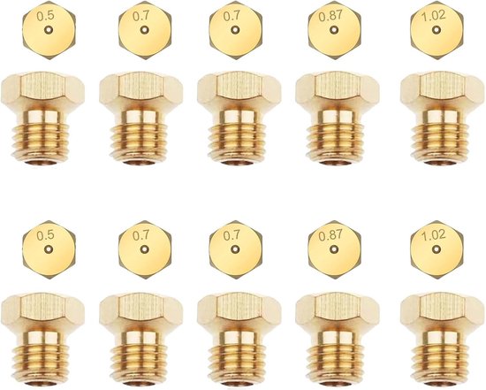 SnelShoppen - 10pcs Universele Butaan Gas Nozzles LPG Gas Conversie Kit 2×0.5mm 2×0.87mm 2×1.2mm 4×0.7mm voor Gasbranders, Gasfornuis, Gasovens