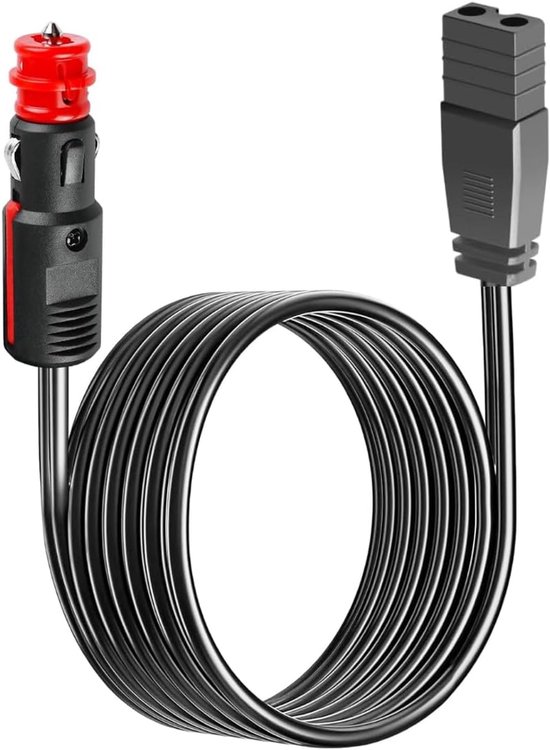 SnelShoppen - 12V/24V Auto Koelbox Vervangingskabel - 3.5m DC Kabel voor Mini Koelkast en Cooler Box - Sigarettenaansteker, 2-Pins Aansluiting, Geschi van Snelshoppen