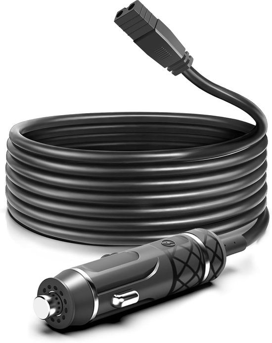 SnelShoppen - 12V/24V Koelbox Vervangingskabel voor Dometic, Mobicool & Waeco - Duurzame 14AWG DC Oplader met 2-Pins Sigarettenaanstekerplug voor Auto