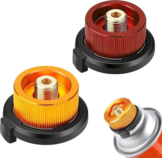 SnelShoppen - 2 Pack Gas Cartridge Adapter Set - Universele Gasadapter voor Campingkooktoestel en Gascartridges - Compacte Adapterset voor Picknick, B