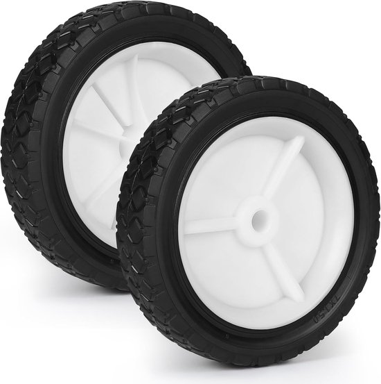 SnelShoppen - 2 stuks Ø 175 mm Rubber Wielen Grasmaaierwiel, 7 Inch Aandrijfwiel, Reservewiel voor Bolderkar, Gazonttractor, Draagvermogen 70 kg, Asga
